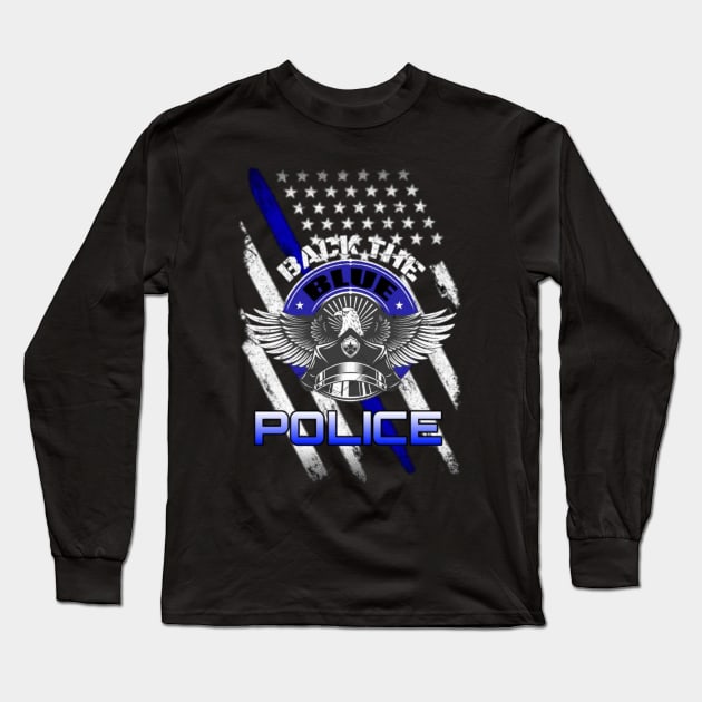 Back The Blue Eagle Long Sleeve T-Shirt by American Phoenix 